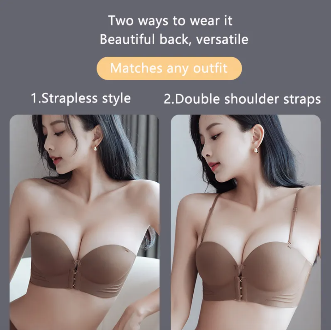 Women's Non-Slip Front Closure Strapless Bra